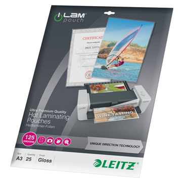 Leitz lamineeretuis Ilam ft A3, 2 x 125 micron, (250 micron), pak van 25 stuks 