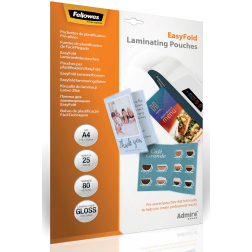 Fellowes lamineerhoes Admire Easyfold Enhance80 ft A4, 160 micron (2 x 80 micron), pak van 25 stuks
