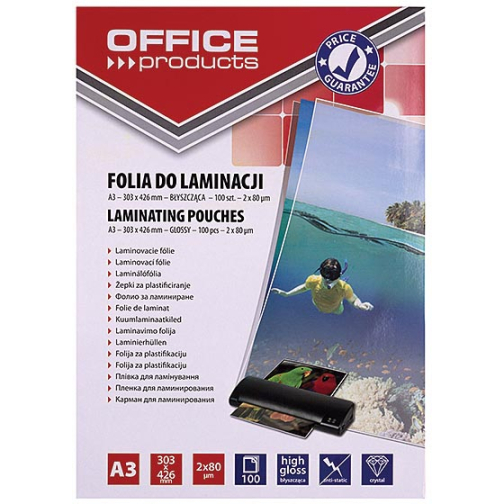 OFFICE products lamineerhoes A3, 160 micron (2 x 80 micron), pak van 100 stuks