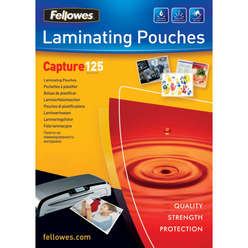 Fellowes lamineerhoes Capture125 ft A6, 250 micron (2 x 125 micron), pak van 100 stuks