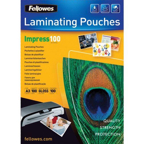 Fellowes lamineerhoes Impress100 ft A3, 200 micron (2 x 100 micron), pak van 100 stuks