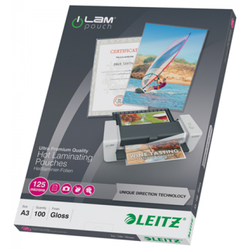 Leitz lamineeretuis Ilam ft A3, 2 x 125 micron, (250 micron), pak van 100 stuks