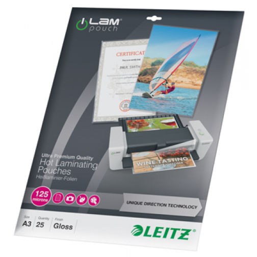 Leitz lamineeretuis Ilam ft A3, 2 x 125 micron, (250 micron), pak van 25 stuks 